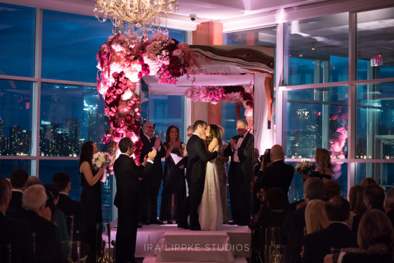 Wedding Ceremony at Pier Sixty, Chuppah and water views in the background