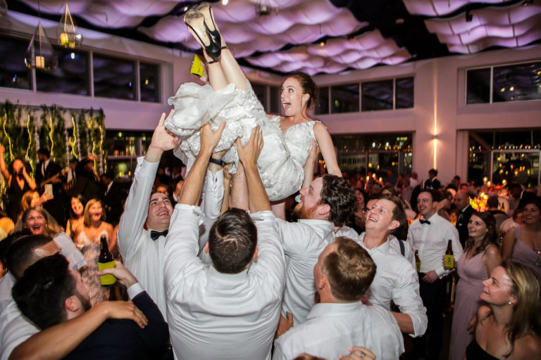 Bride tossed into the air