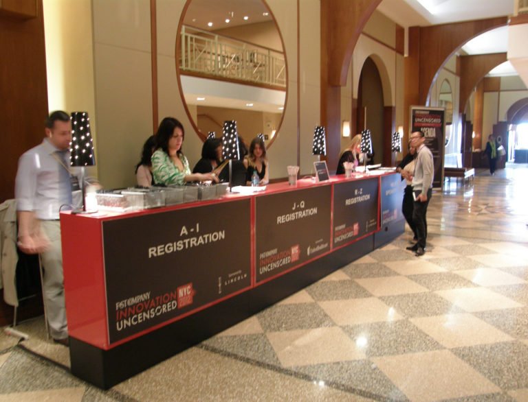 Registration check-in table