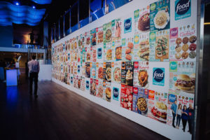 Wall branded with food images