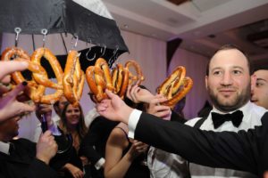 Guests grabbing pretzels