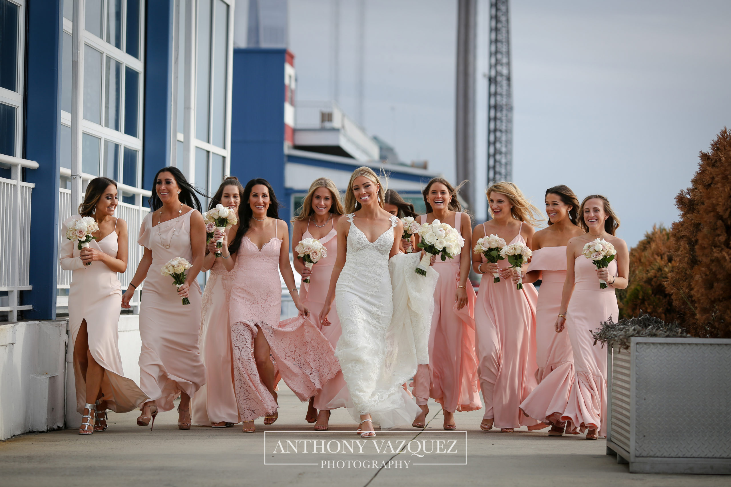 bridesmaids at the lighthouse Veranda