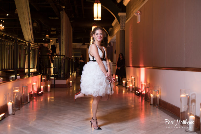 Bride in second dress change