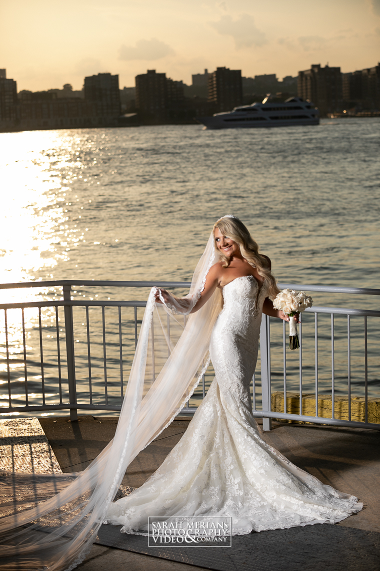 Bride in the Veranda during Sunset