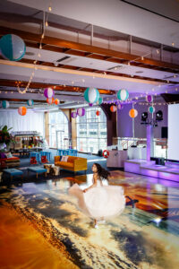 Birthday Girl on the dance floor at a Bat Mitzvah at Pier Sixty, The Pier Sixty Collection